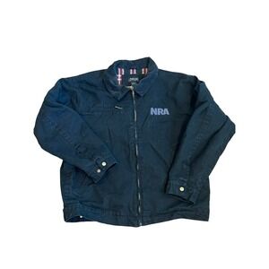 NRA Jacket Flannel Lined Black Denim  Large‎ Burk's Bay Men's  Denim